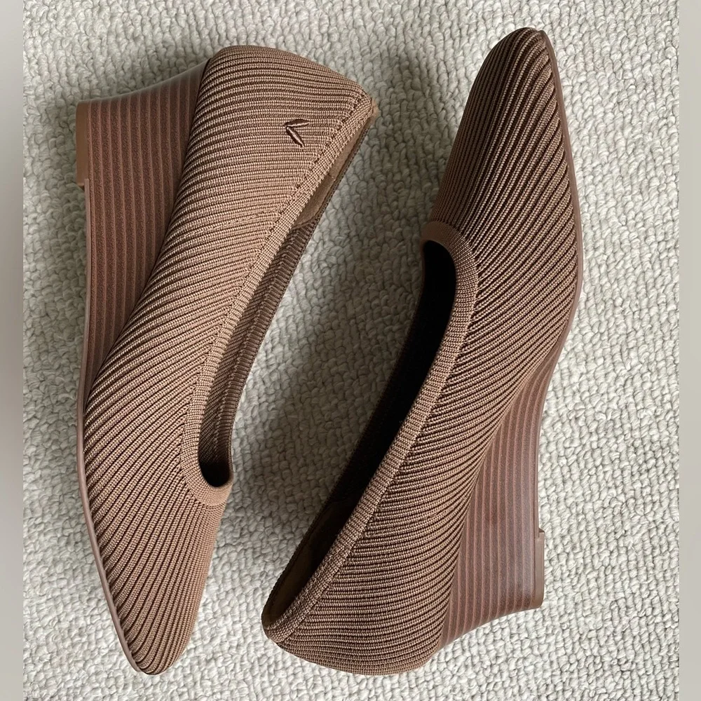 NWOB Vivaia Margot Square-Toe Wedge Pro, Espresso, Size US 9 (EU 40) - Picture 5 of 9